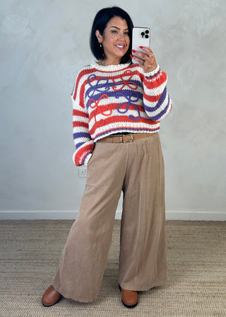 Chunky swirl knit  - Orange