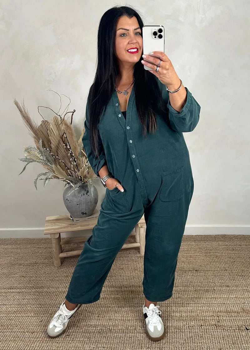 Drew corduroy jumpsuit - saffron