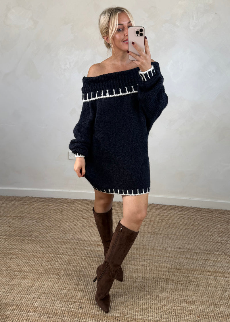 Bardot knit XL length - navy