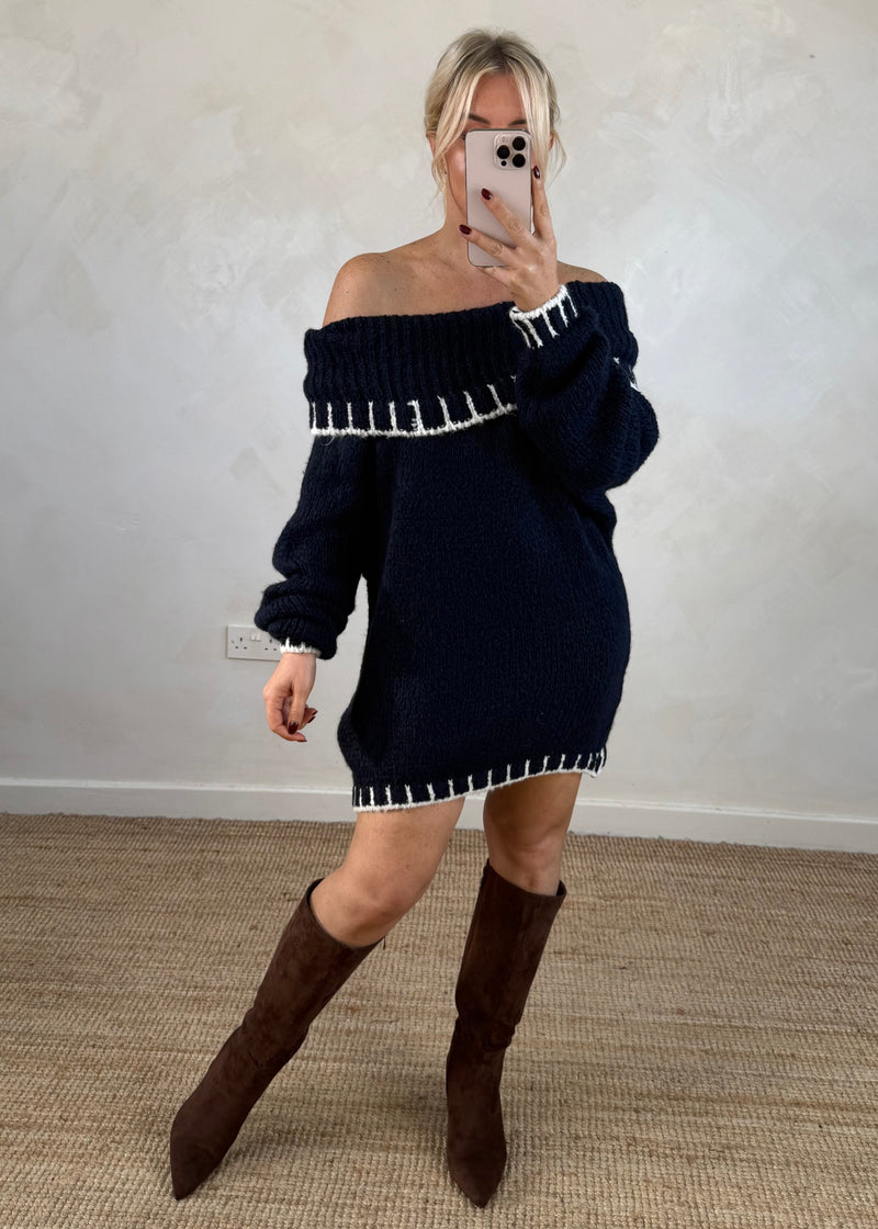 Bardot knit XL length - navy