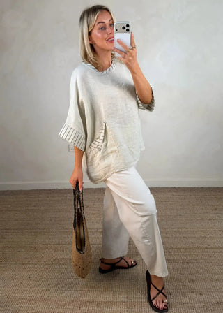 Barrel leg magic pants - cream