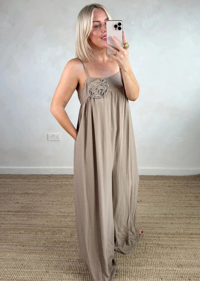 Corsage jumpsuit - khaki