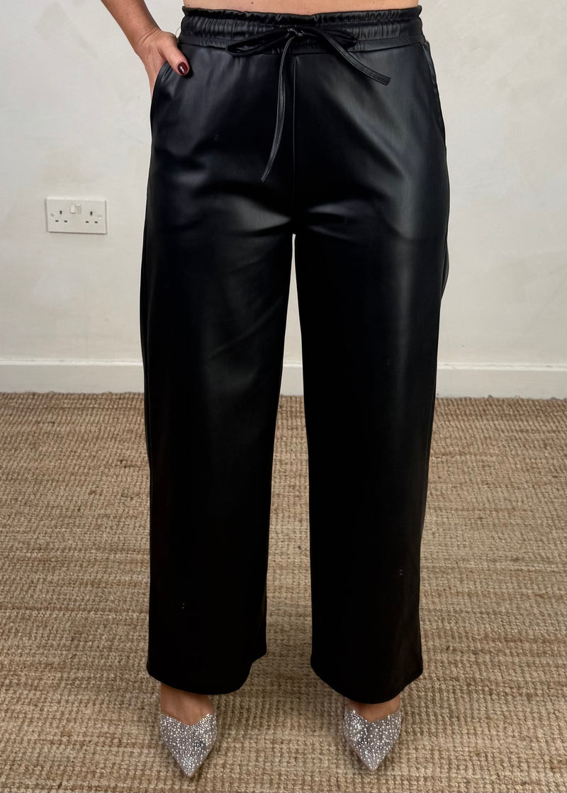 Davina faux leather trouser - black