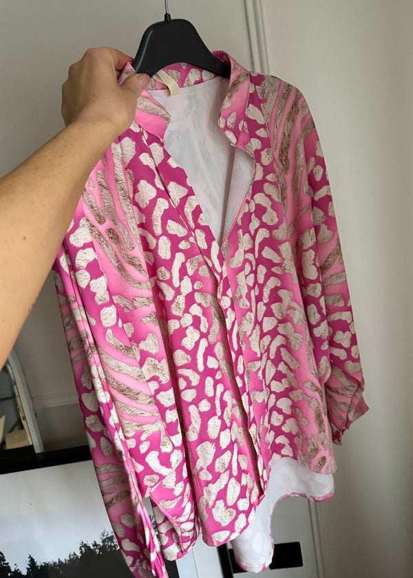 Erica animal print blouse - pink
