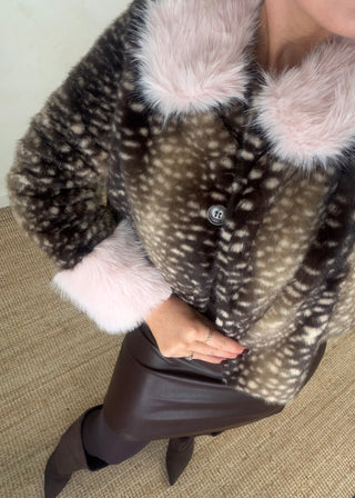 Bambi fur collar jacket - Pink