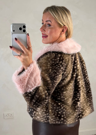 Bambi fur collar jacket - Pink