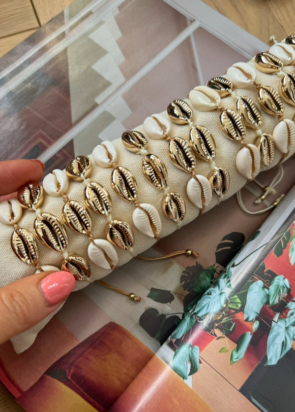 Gold Cowrie shell bracelet