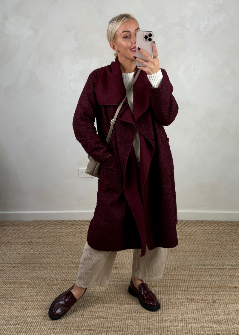 Kim throw on jacket - Damson