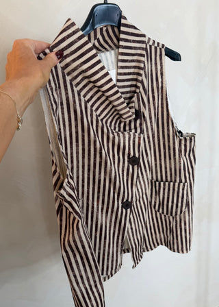 Imogen striped waistcoat - Chocolate