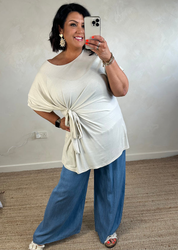 Jane tie top - stone