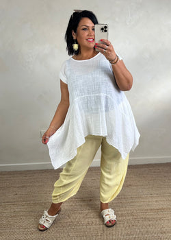 Verona dip hem - white