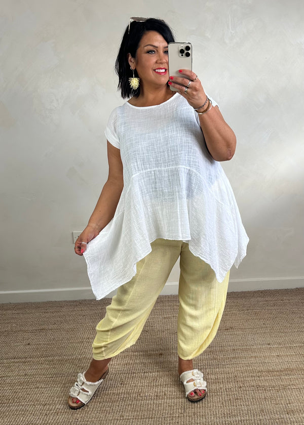 Verona dip hem - white
