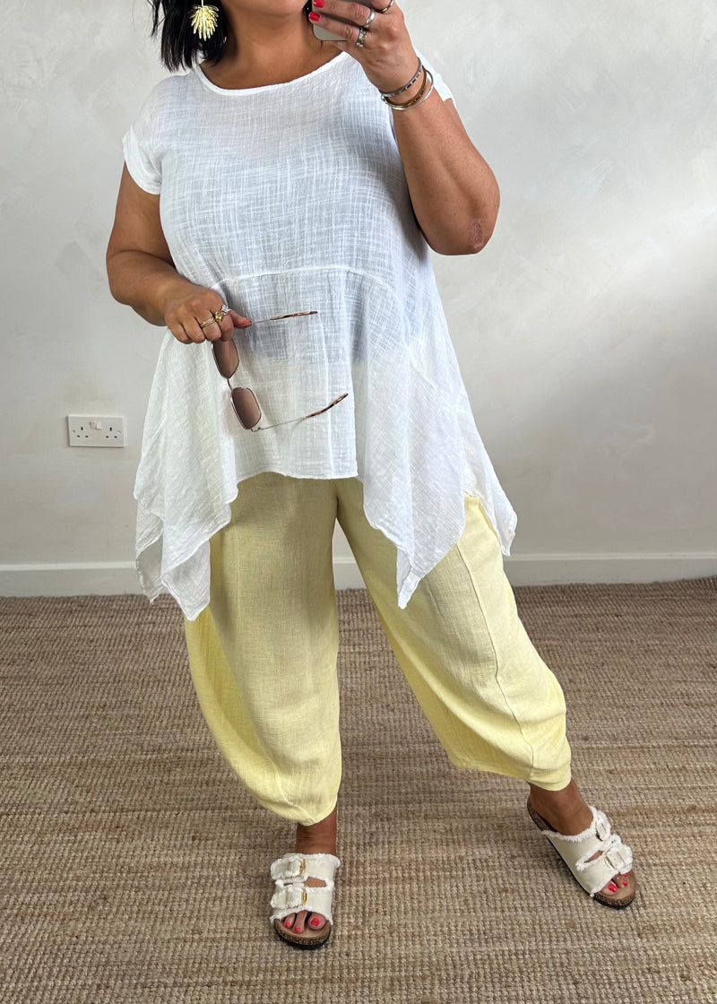 Verona dip hem - white