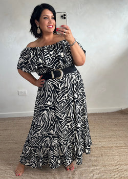Mariana maxi dress - zebra