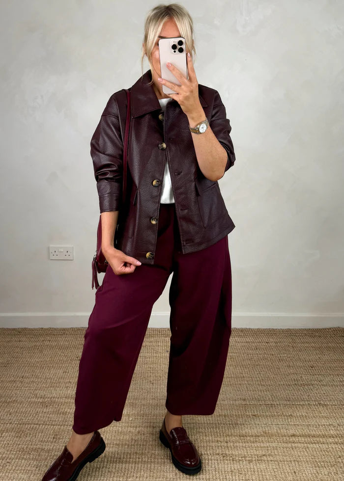 Finn barrel leg trouser - Merlot