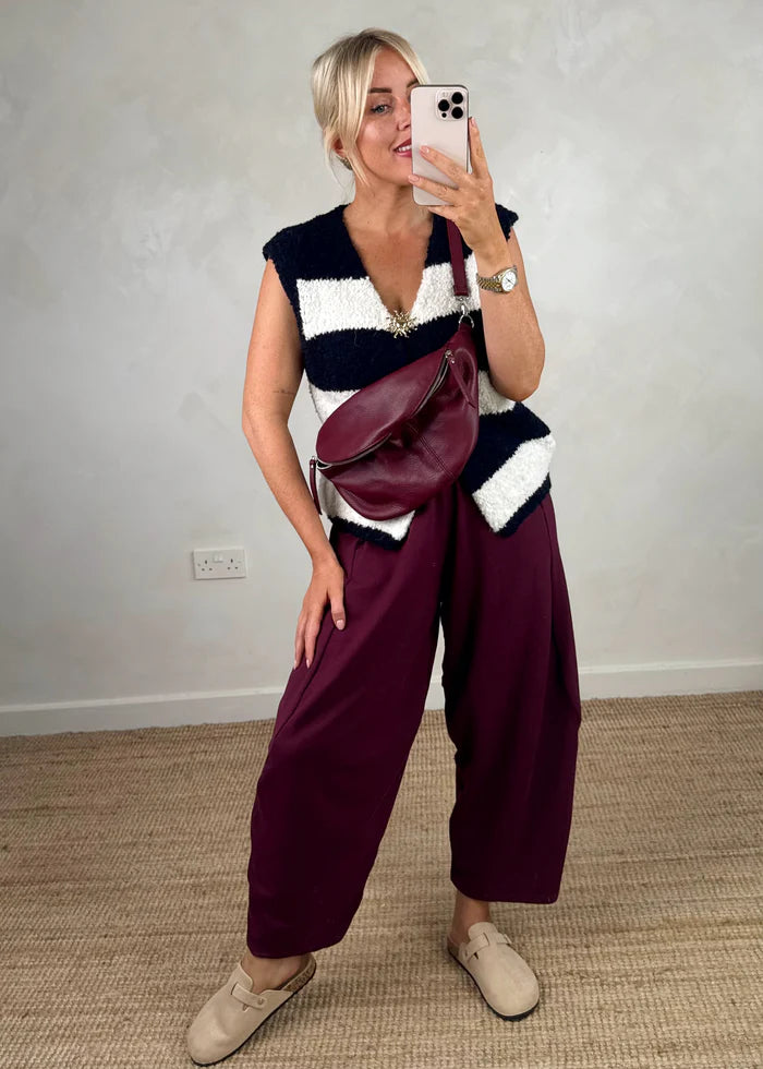 Finn barrel leg trouser - Merlot