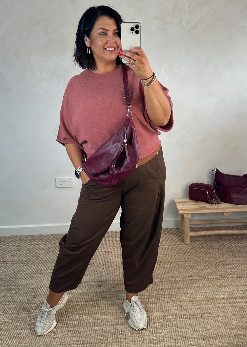 Tori leather sling bag - merlot