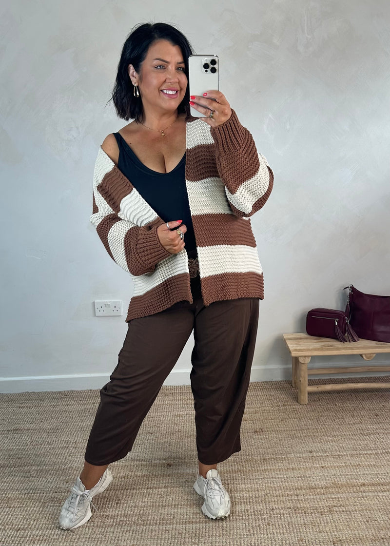Luca Striped knit - chestnut/beige
