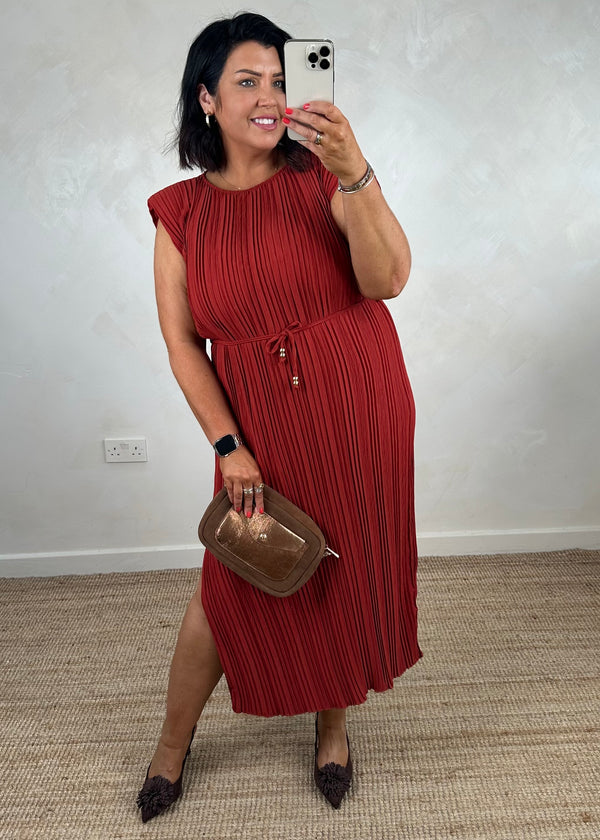 Kayla pleated maxi - rust