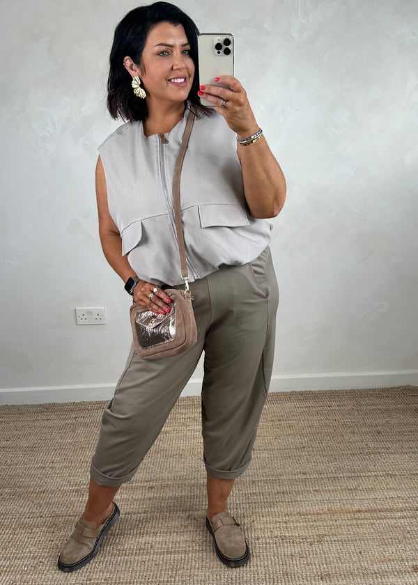 Utility Zip waistcoat -grey