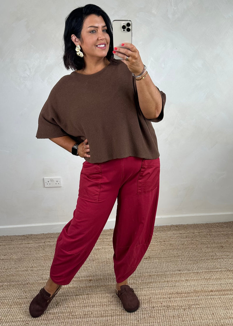 Moda casual pants - berry