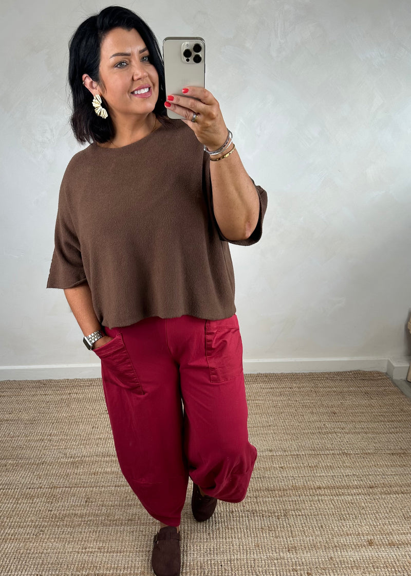 Moda casual pants - berry