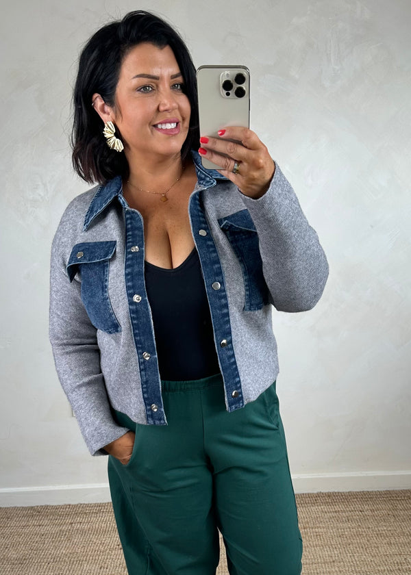 Charlotte denim cardigan - grey