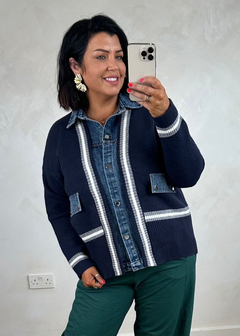 Dana denim jacket knit - navy