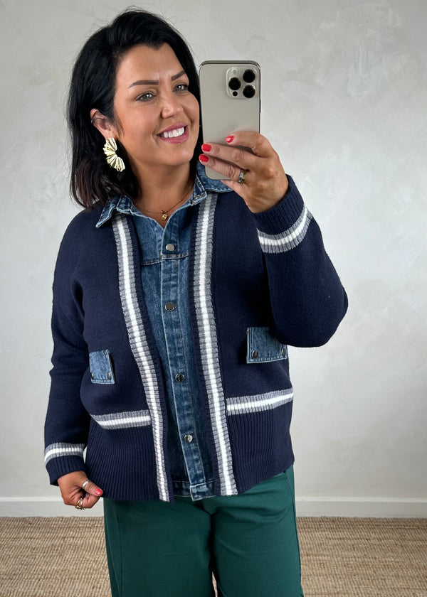 Dana denim jacket knit - navy