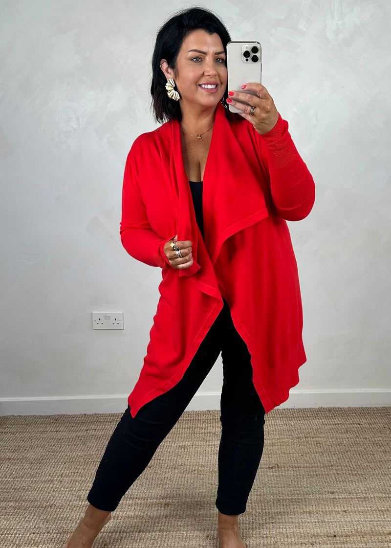 Palmer waterfall knit - red