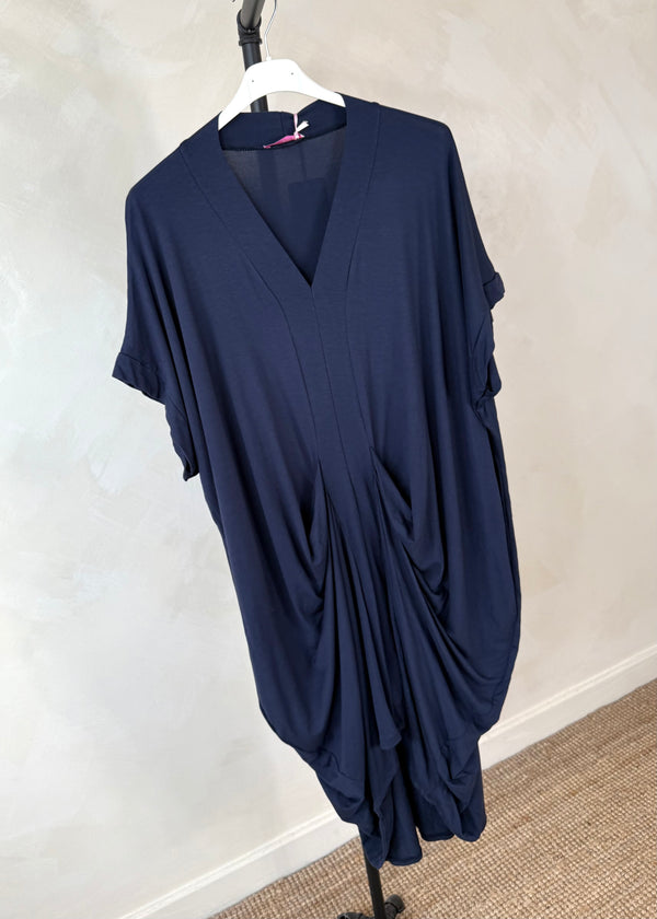 Phoebe draped midi - navy