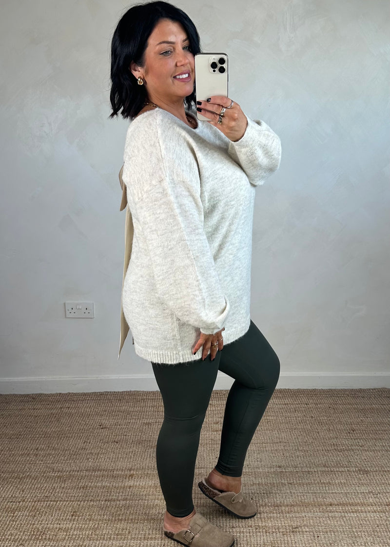 Lulu bow back knit - cream