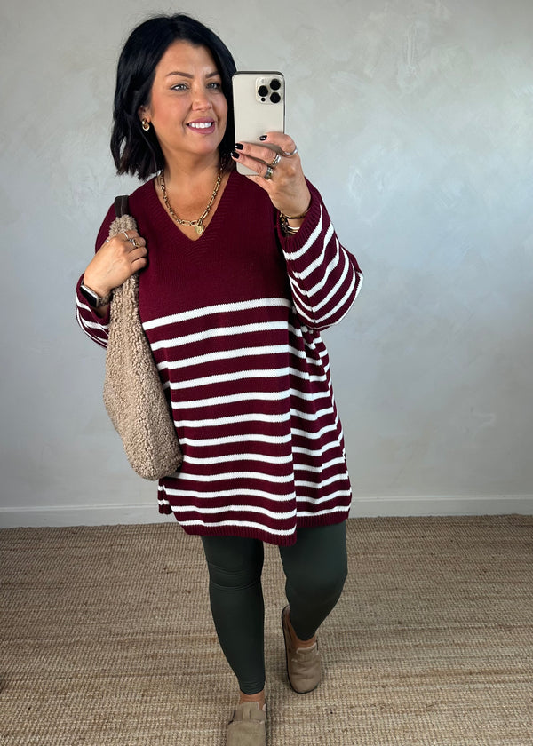 Paige striped knit - Merlot