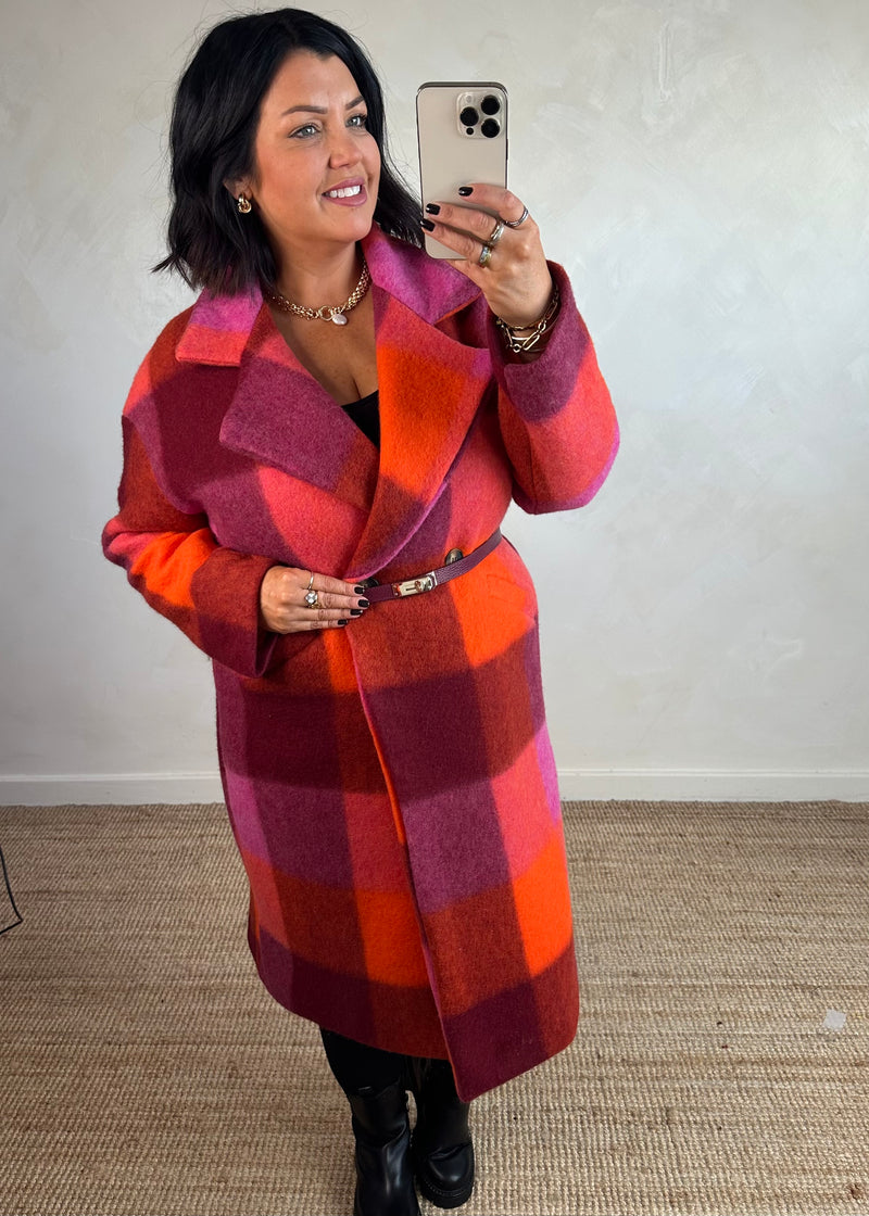 Velma wool blend jacket - reds