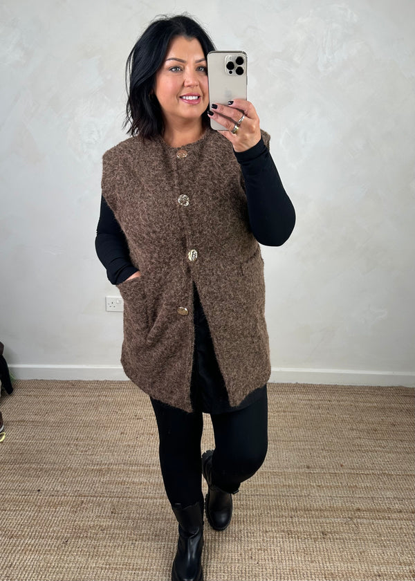 Polly waistcoat - chocolate
