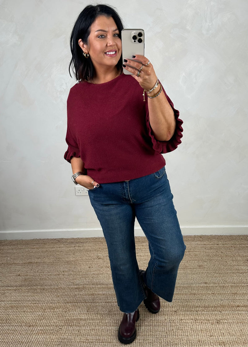 Maddie frill knit - Merlot