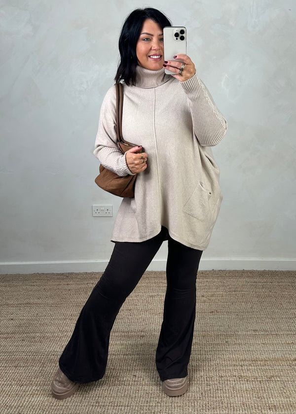 Flared leggings (16 - 22) - chocolate