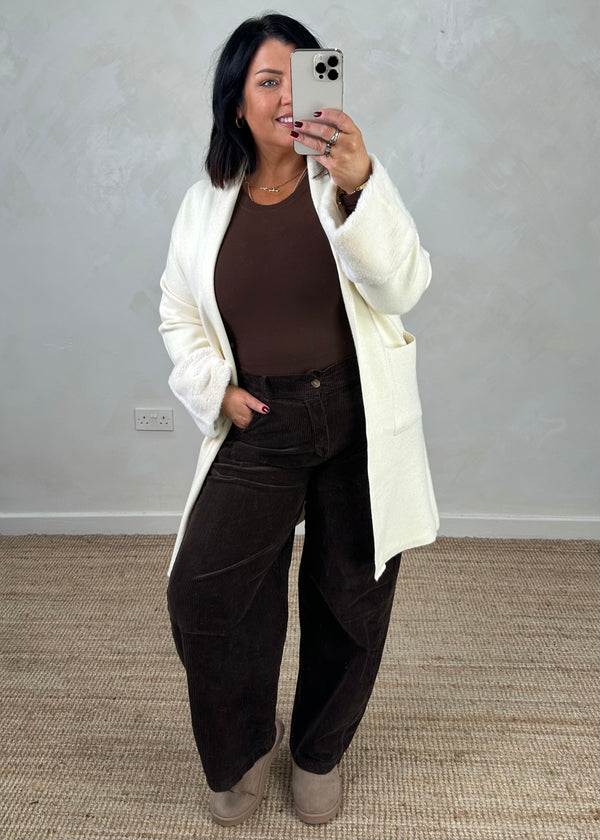 Georgie fur cardigan - cream