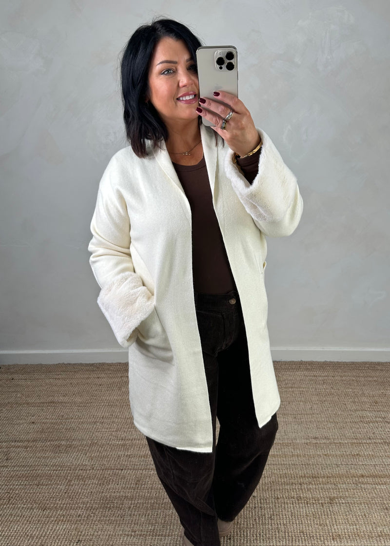 Georgie fur cardigan - cream
