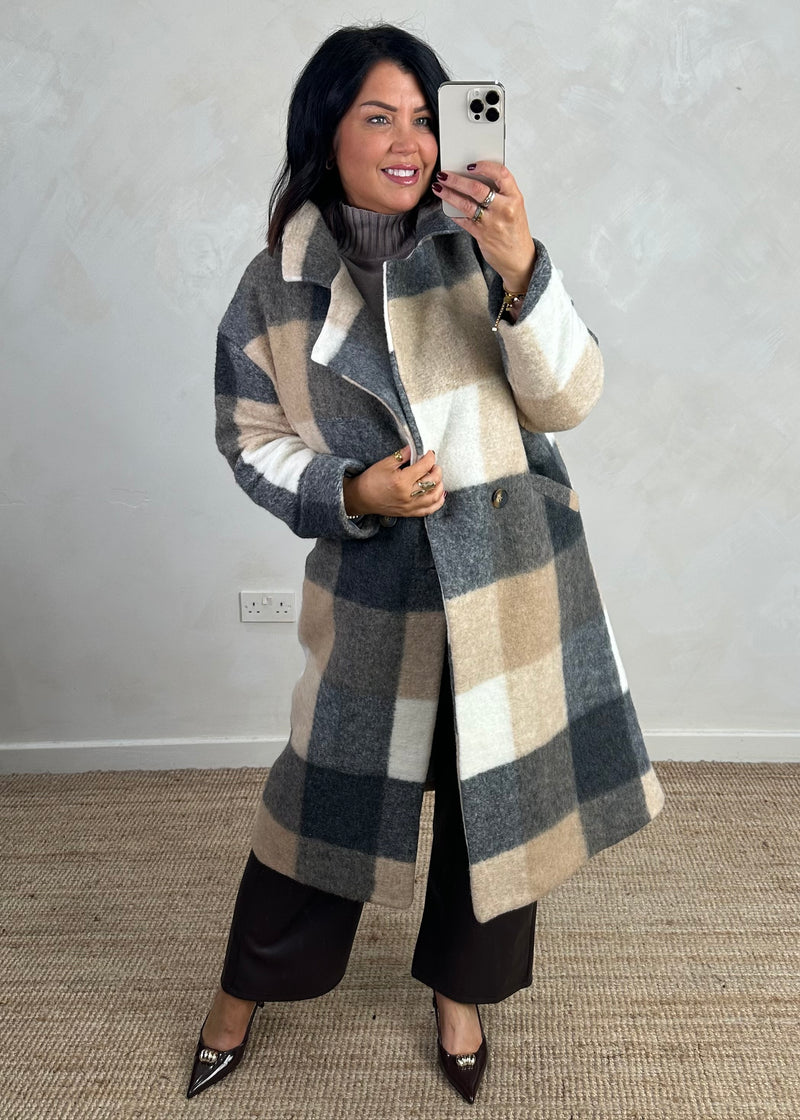 Velma wool blend jacket - beige/grey