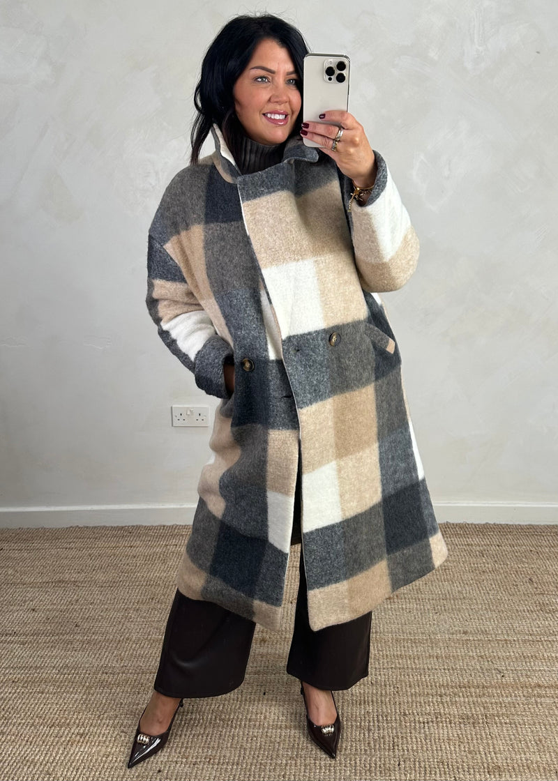 Velma wool blend jacket - beige/grey