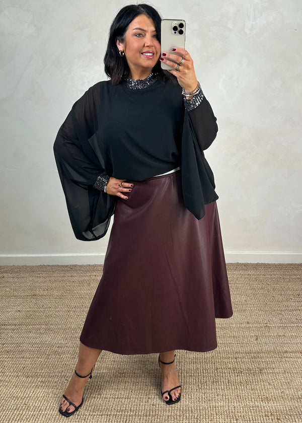 Vixen sequin blouse - black