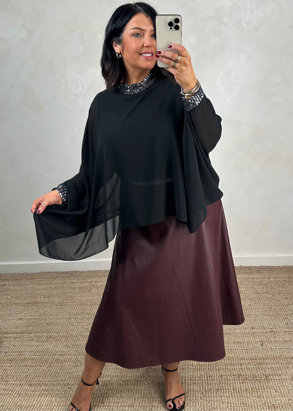 Vixen sequin blouse - black