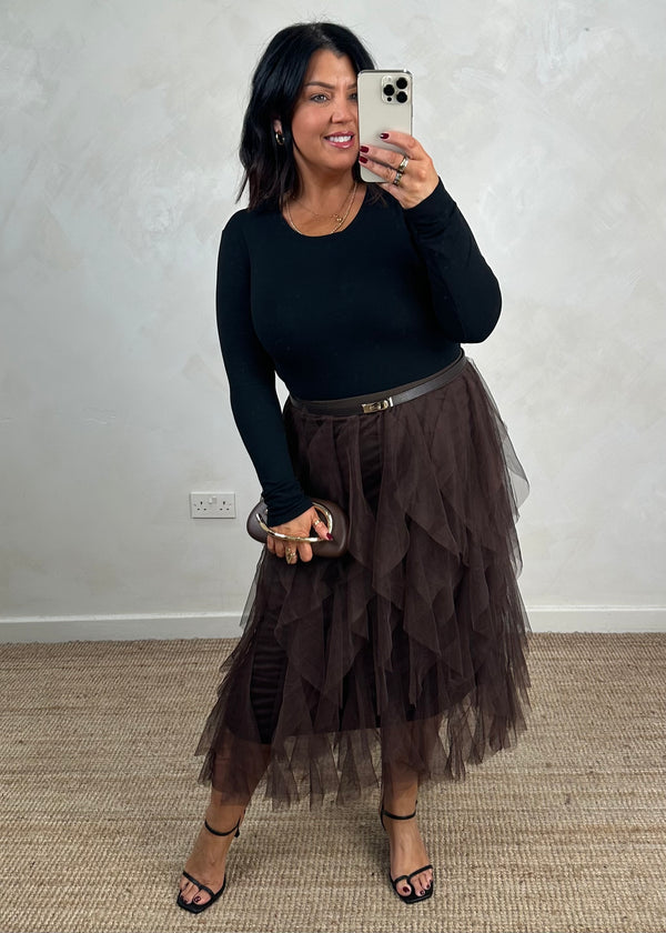 Carrie tulle skirt - chocolate