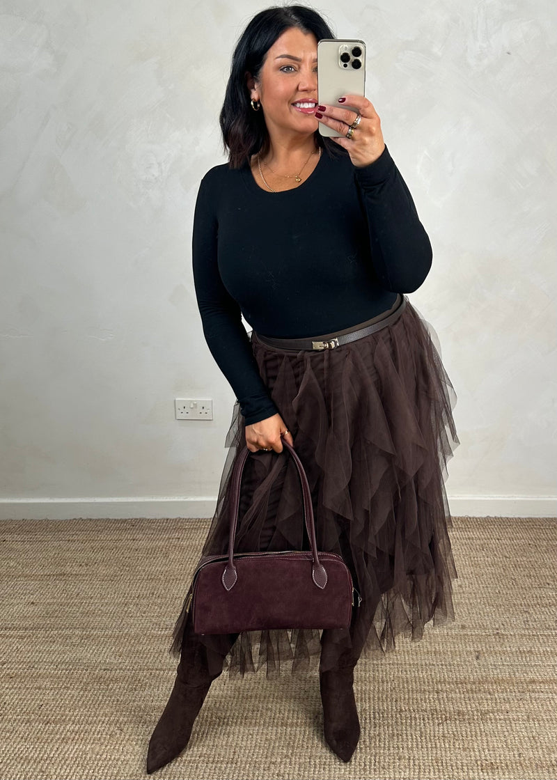 Carrie tulle skirt - chocolate