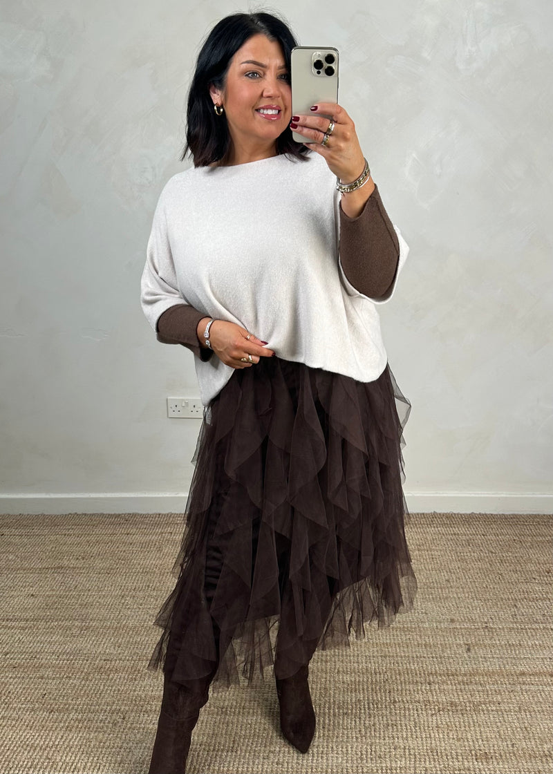 Carrie tulle skirt - chocolate