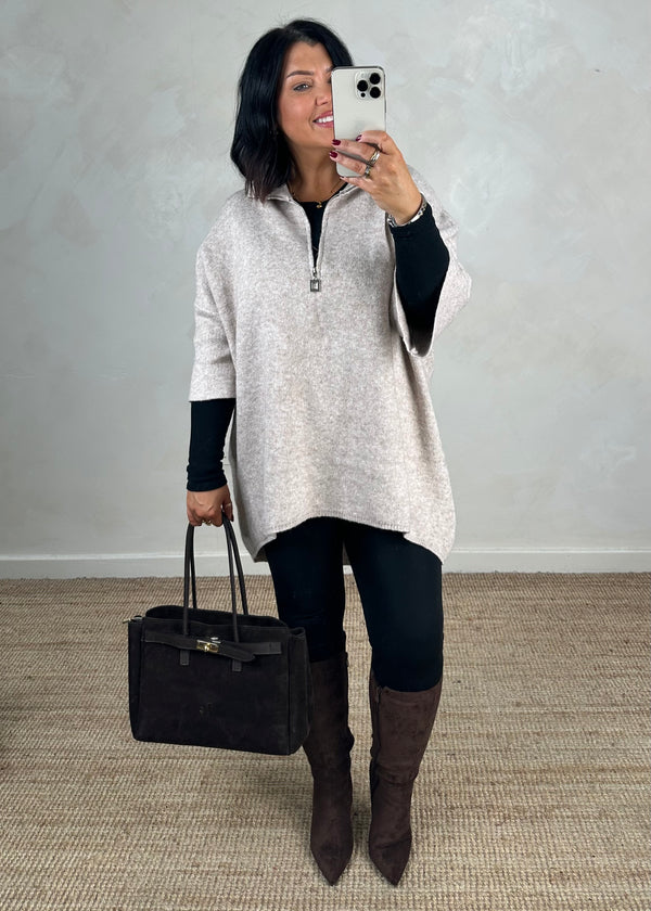 Axel longline knit - oatmeal