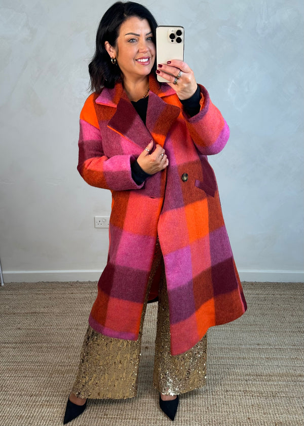 Velma wool blend jacket - reds