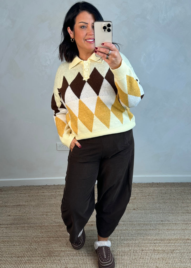 Tolly argyle knit - yellow