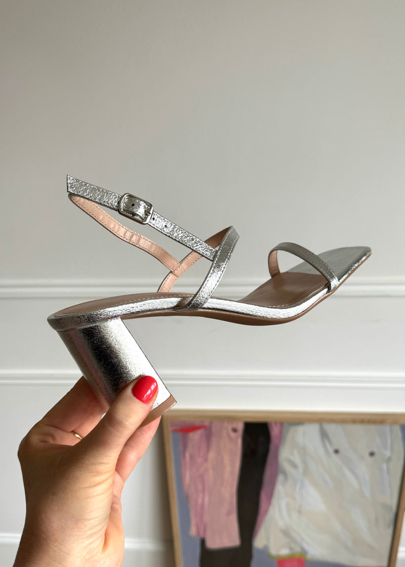 Sam strappy heel - silver